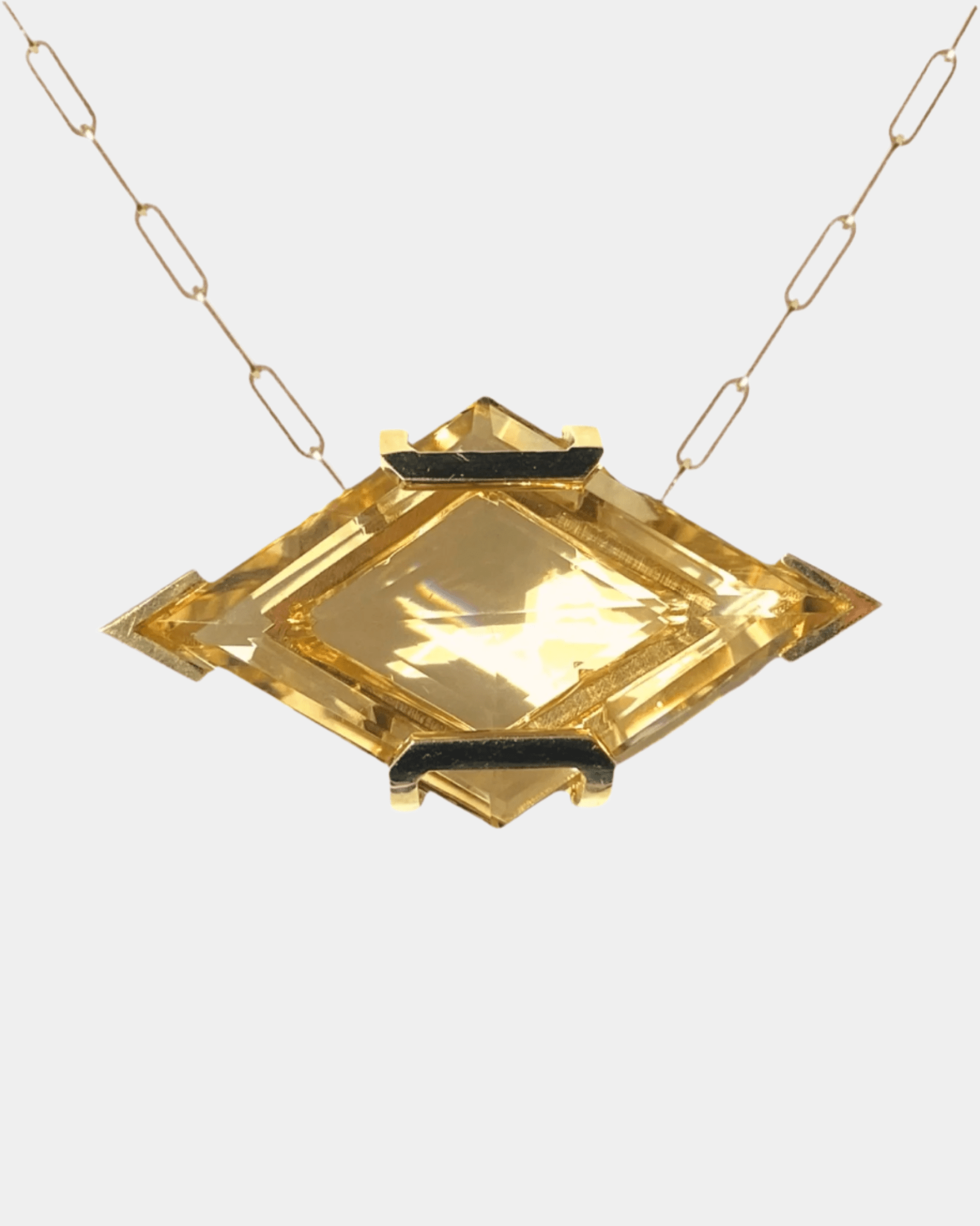 CITRINE TWO WAY RHOMBUS PENDANT - Renata Cambauva