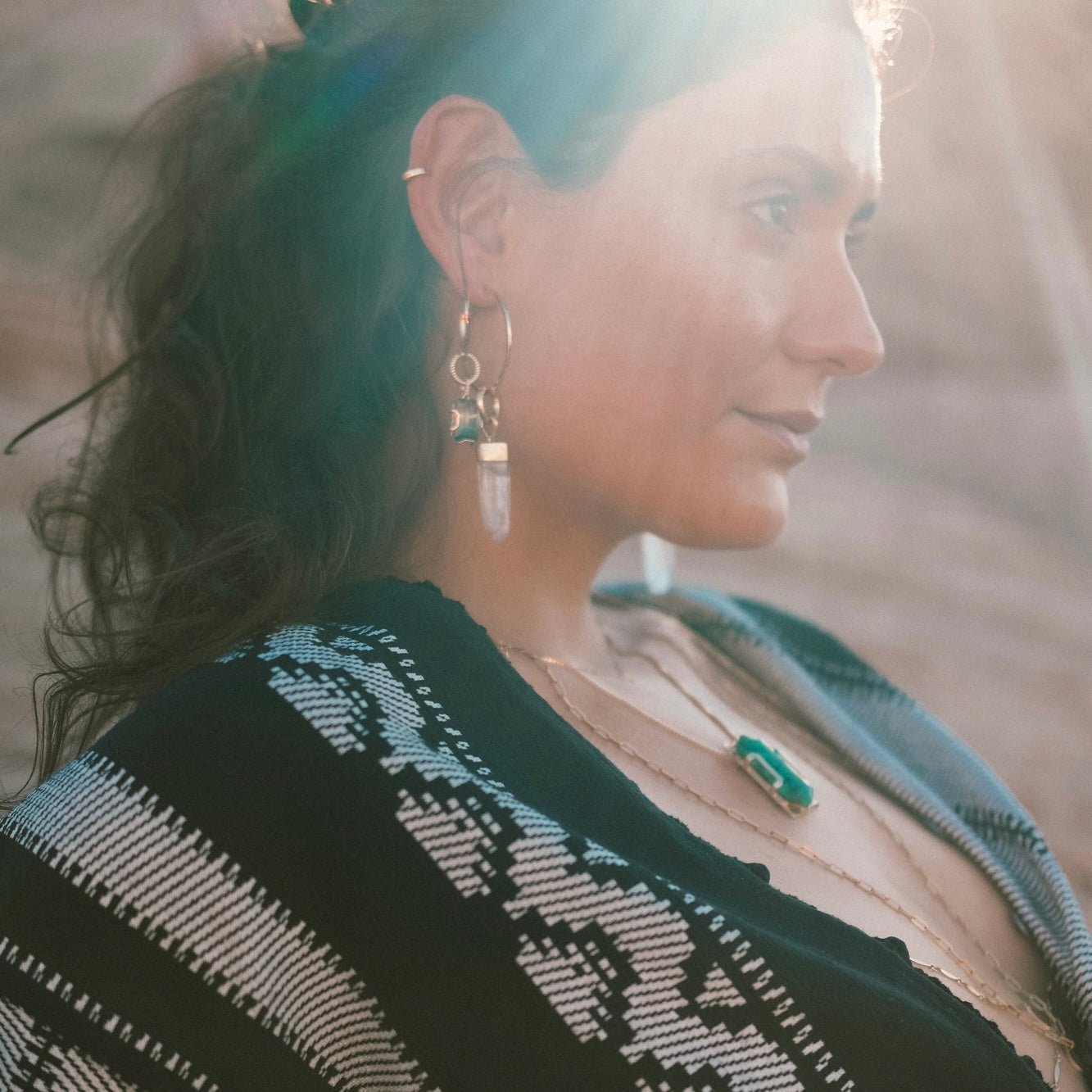 MALACHITE TWO WAY HEXAGON PENDANT - Renata Cambauva