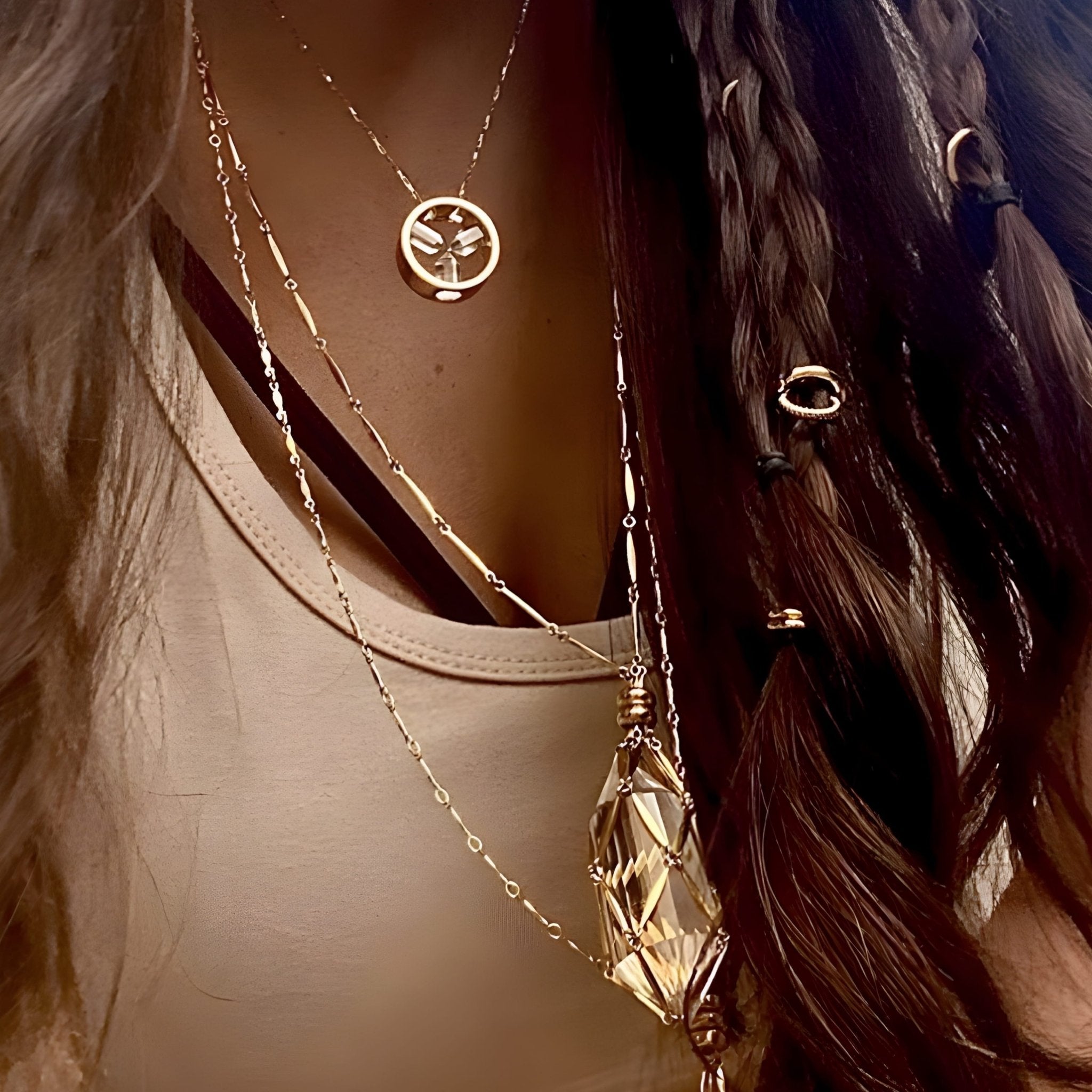 👑 PORTAL - 3 POINT PENDANT IN CLEAR QUARTZ CRYSTAL - Hey Babe LA