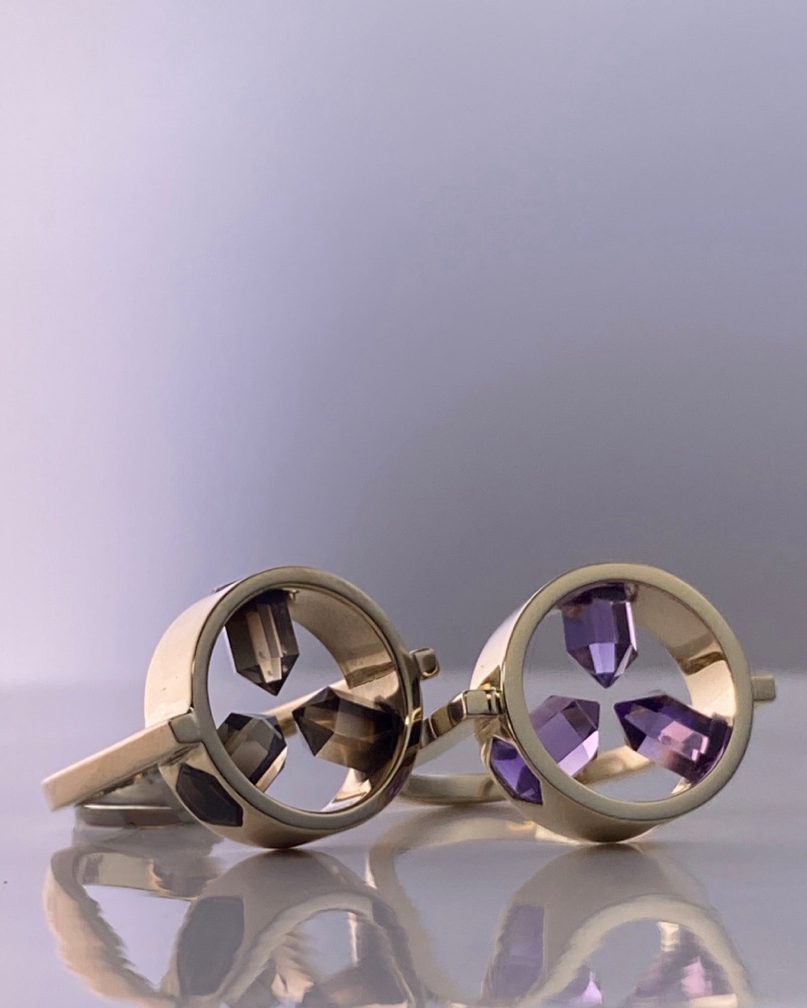 👑 PORTAL - 3 POINT RING IN AMETHYST - Hey Babe LA
