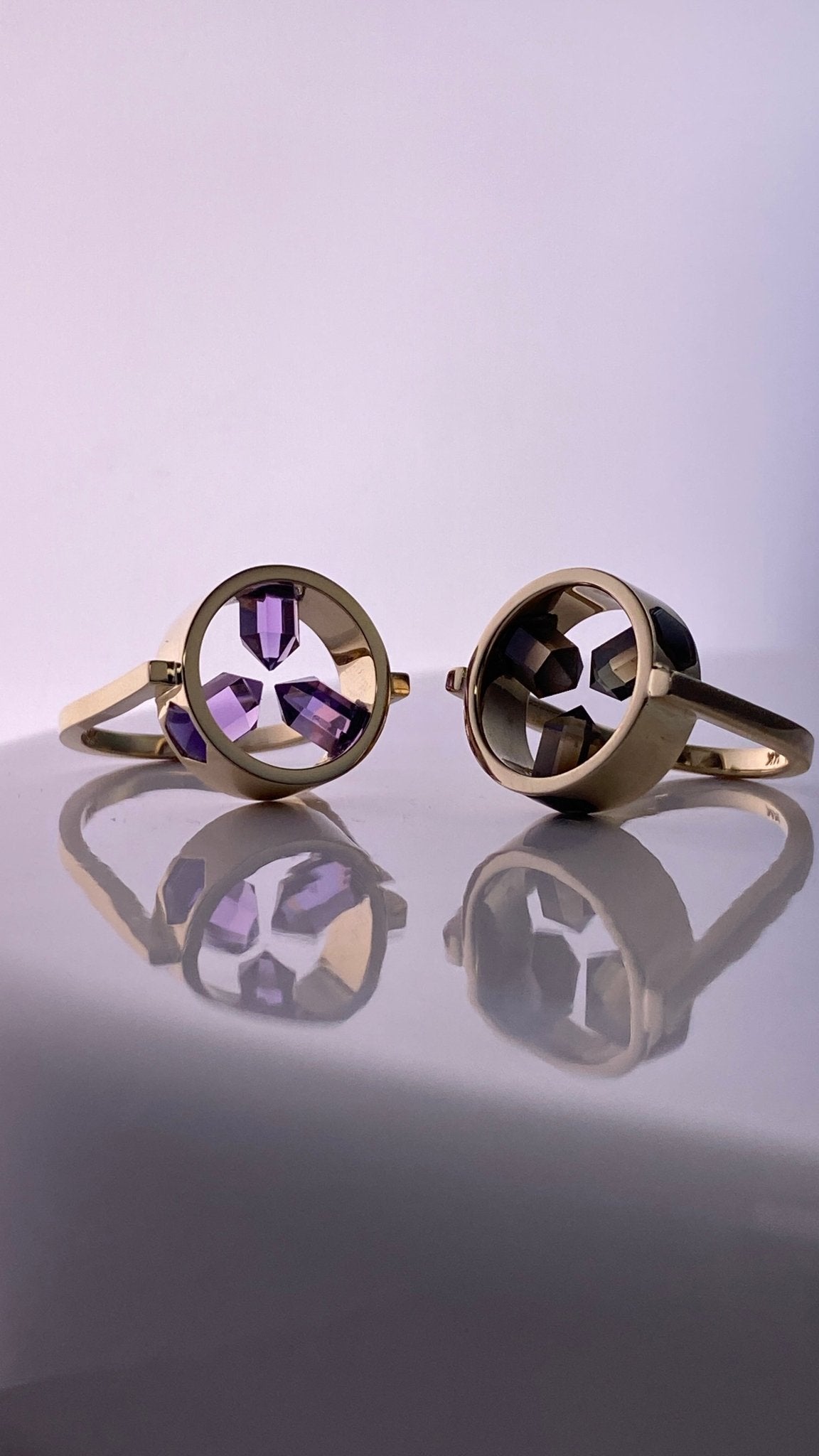 👑 PORTAL - 3 POINT RING IN AMETHYST - Hey Babe LA