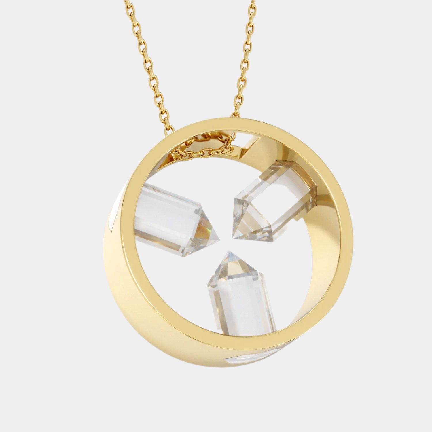 👑 PORTAL - 3 POINT PENDANT IN CLEAR QUARTZ CRYSTAL - Hey Babe LA