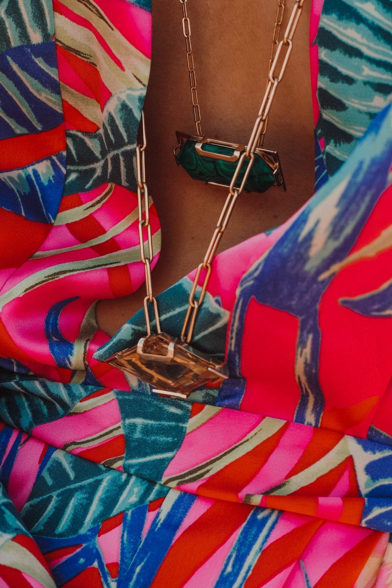 MALACHITE TWO WAY HEXAGON PENDANT - Renata Cambauva