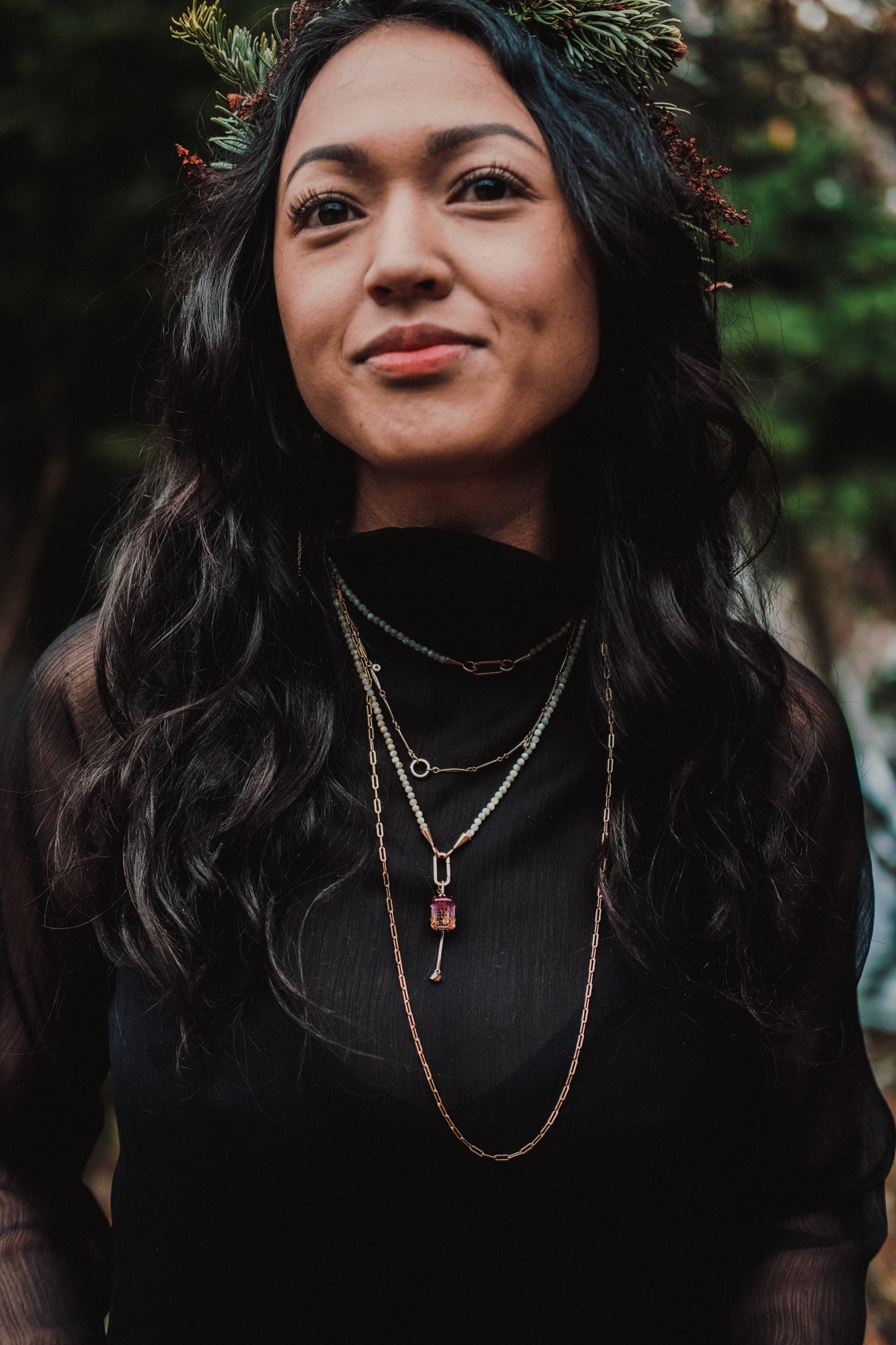 🪐 SOLAR PLEXUS + CROWN OMBRÉ QUARTZ UNITY PENDANT - Hey Babe LA