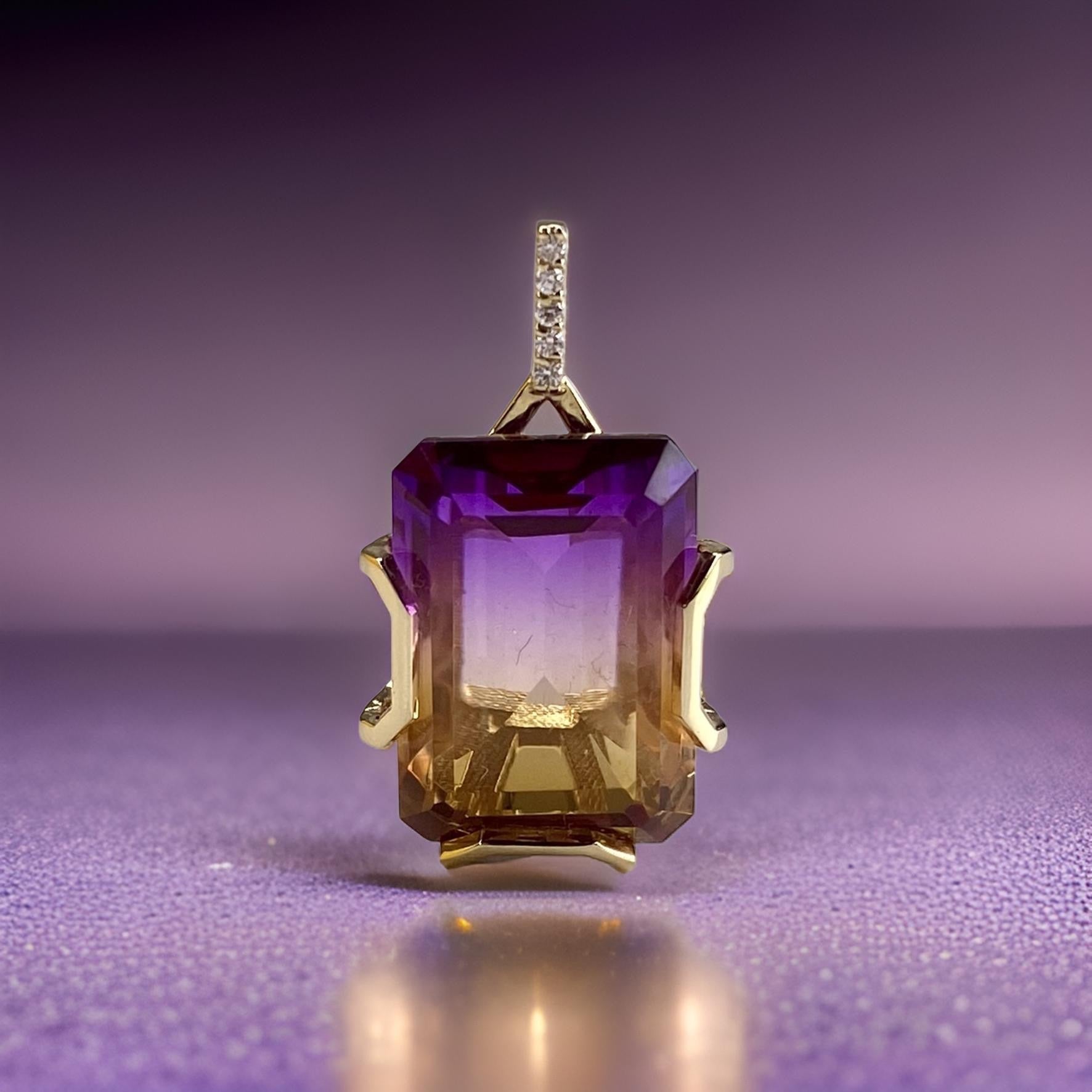 🪐 SOLAR PLEXUS + CROWN OMBRÉ QUARTZ UNITY PENDANT - Hey Babe LA