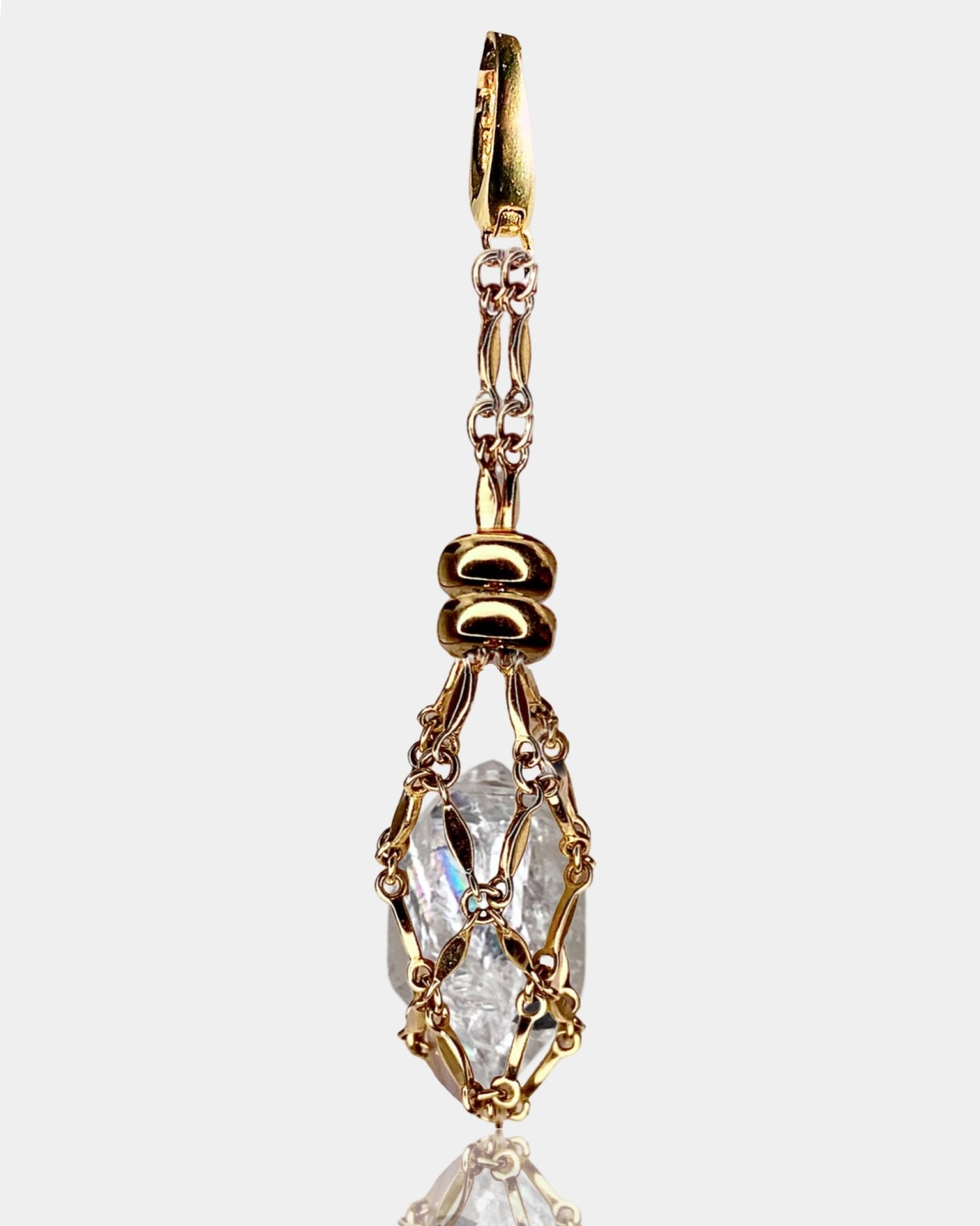 HERKIMER DIAMOND SOLID YELLOW GOLD PETITE MODULAR PENDANT - Hey Babe LA