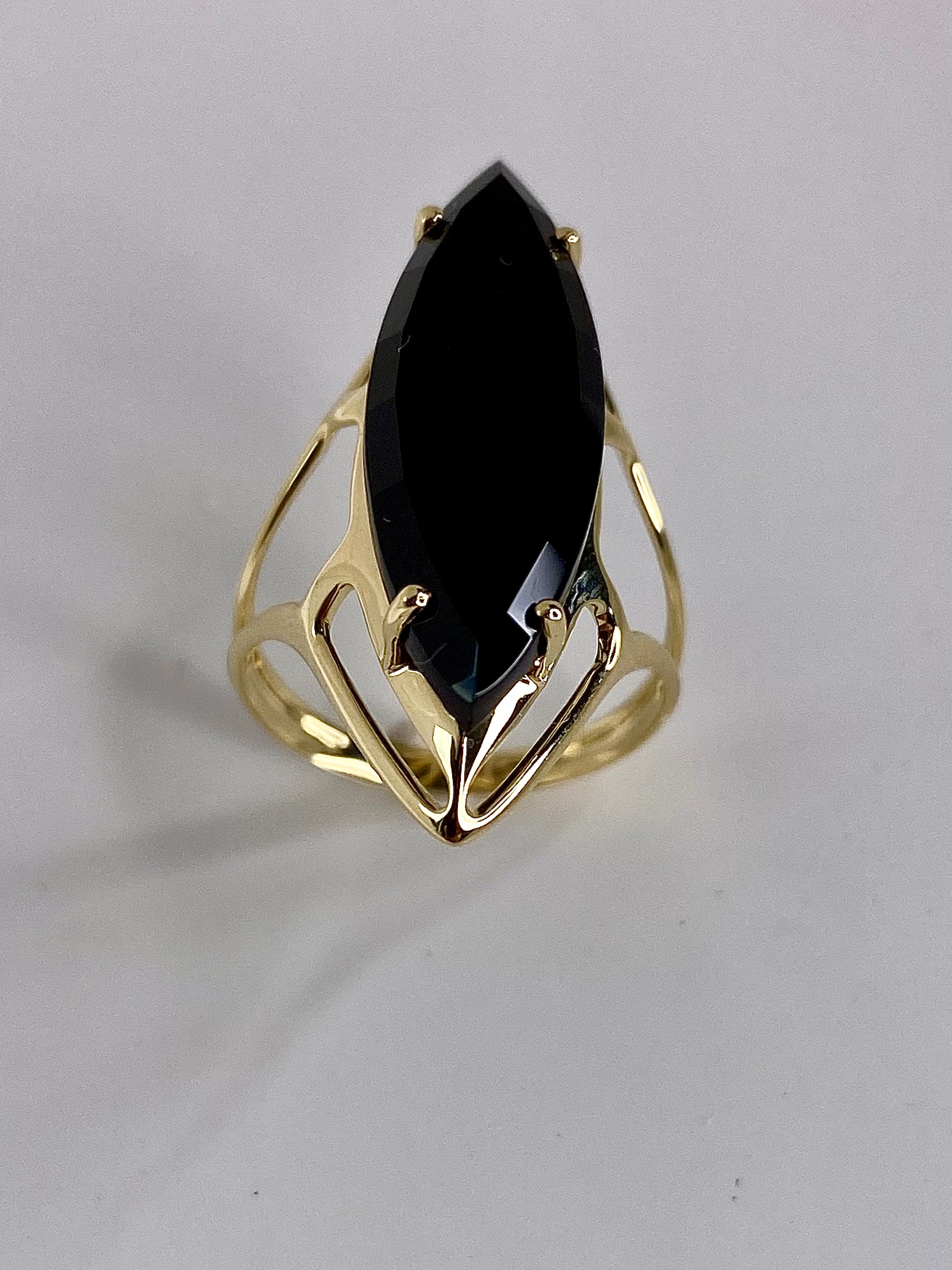 🪐 BLACK ONYX VESICA RING