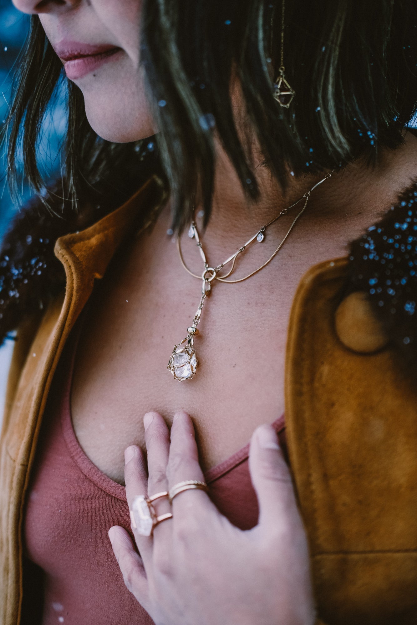 SOLID WHITE GOLD PETITE MODULAR PENDANT - Hey Babe LA