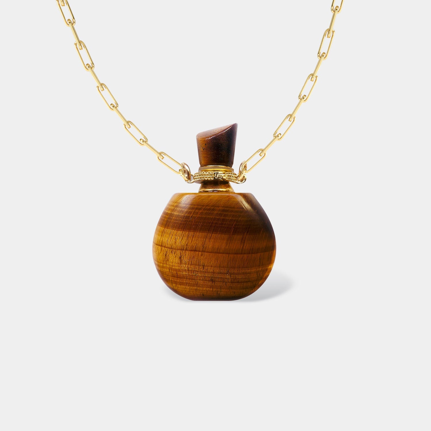 🌈 TIGER EYE ÅURA OIL BOTTLE NECKLACE - Hey Babe LA